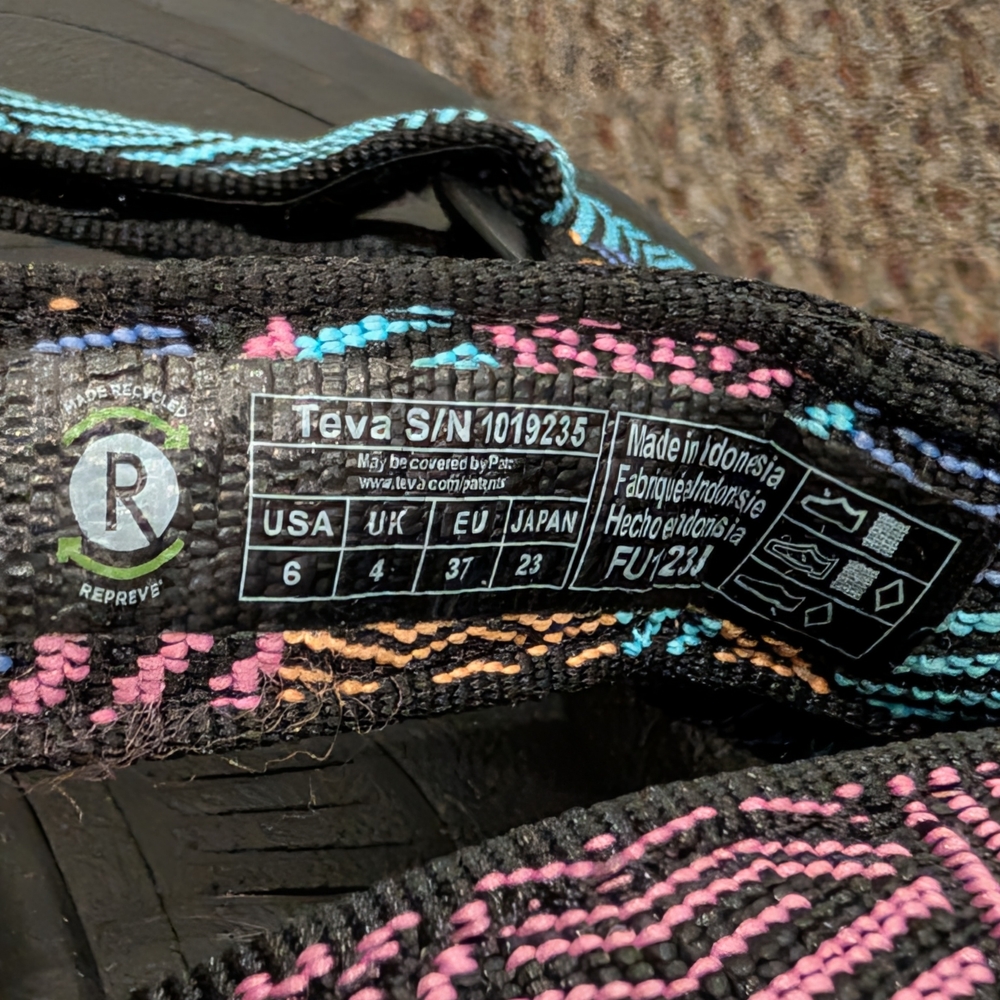 New!! Teva Women's Hurricane Multicolor Strappy Sandals - Size 6 - Picture 9 of 10